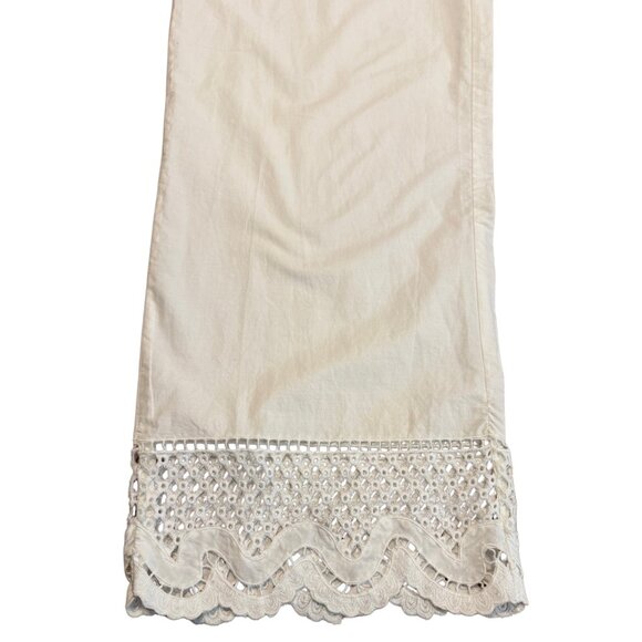 210. RAILS White Wide Leg Lightweight Lace Trim Henrik Pant $198 LIKE NEW Small - Picture 4 of 7